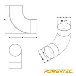 POWERTEC 4 in. Elbow Dust Hose Connector 11 POWERTEC 4 in. Elbow Dust Hose Connector -Cheap POWERTEC Store powertec air tool fittings 70105 1f 1000
