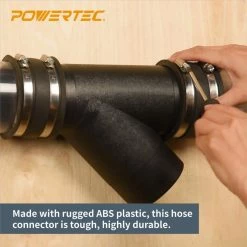 POWERTEC 4 in. Y-Fitting Dust Hose Connector -Cheap POWERTEC Store powertec air tool fittings 70106 1f 1000