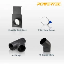 POWERTEC 3-Machine Dust Collection Kit with 4 in. Hose Diameter -Cheap POWERTEC Store powertec air tool fittings 70201n 1f 1000