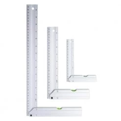 POWERTEC L-Shaped Square Set with Levels 5 in./ 8 in./ 14 in. L Premium Aluminum Standard and Metric (3-Pack) -Cheap POWERTEC Store powertec carpenter squares 80005 1f 1000