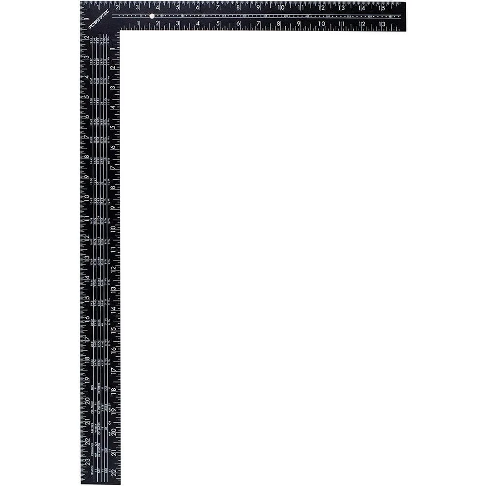 POWERTEC 24 in. x 16 in. Steel L Shaped Framing Square with Rafter Tables Standard and Metric Index Precision Measurement 9 POWERTEC 24 in. x 16 in. Steel L Shaped Framing Square with Rafter Tables Standard and Metric Index Precision Measurement - Image 7