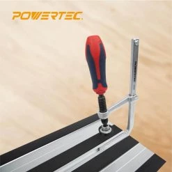 POWERTEC 7 in. Quick Screw Guide Rail Clamp with 2-3/8 in. Throat Depth (2-Pack) -Cheap POWERTEC Store powertec clamp sets 71409 44 1000