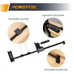 POWERTEC 24 in., Jaw Bar Clamp Spreader Tool, Woodworking Parallel Clamps (4-PacK) -Cheap POWERTEC Store powertec clamps 71368 p2 44 1000