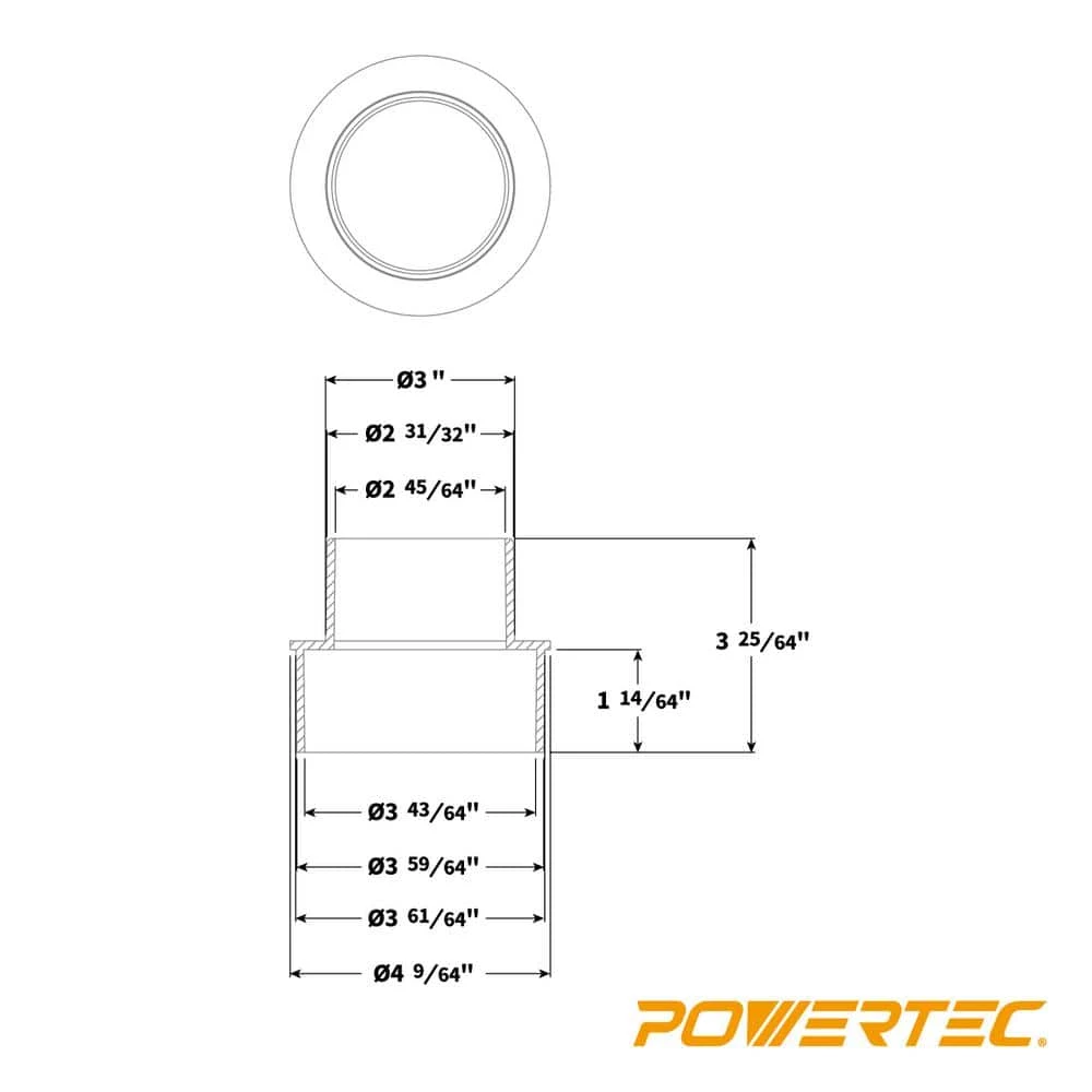 POWERTEC 4 in. x 3 in. Reducer 6 POWERTEC 4 in. x 3 in. Reducer - Image 4