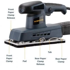 POWERTEC 1/2 Sheet Variable Orbital Sander with Hole Punch Plate, 2.5 Amp Corded, Sandpaper Pad and Dust Collection Box 12 POWERTEC 1/2 Sheet Variable Orbital Sander with Hole Punch Plate, 2.5 Amp Corded, Sandpaper Pad and Dust Collection Box -Cheap POWERTEC Store powertec disc sanders hs1002 44 1000