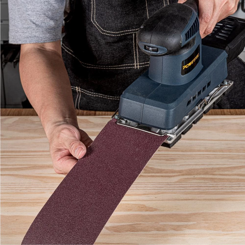 POWERTEC 1/2 Sheet Variable Orbital Sander with Hole Punch Plate, 2.5 Amp Corded, Sandpaper Pad and Dust Collection Box 5 POWERTEC 1/2 Sheet Variable Orbital Sander with Hole Punch Plate, 2.5 Amp Corded, Sandpaper Pad and Dust Collection Box - Image 3