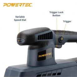 POWERTEC 1/2 Sheet Variable Orbital Sander with Hole Punch Plate, 2.5 Amp Corded, Sandpaper Pad and Dust Collection Box 13 POWERTEC 1/2 Sheet Variable Orbital Sander with Hole Punch Plate, 2.5 Amp Corded, Sandpaper Pad and Dust Collection Box -Cheap POWERTEC Store powertec disc sanders hs1002 fa 1000