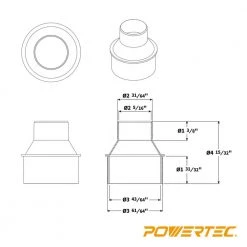POWERTEC 4 in. x 2-1/2 in. Hose Cone Reducer (3-Pack) -Cheap POWERTEC Store powertec dust collector accessories 70136 p3 44 1000