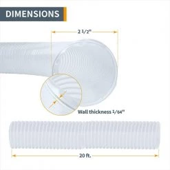 POWERTEC 2-1/2 in. x 20 ft. Flexible PVC Dust Collection Hose, Clear Color 13 POWERTEC 2-1/2 in. x 20 ft. Flexible PVC Dust Collection Hose, Clear Color -Cheap POWERTEC Store powertec dust collector accessories 70144 1f 1000