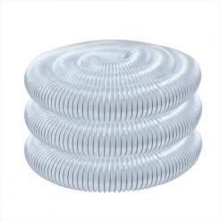 POWERTEC 2-1/2 in. x 20 ft. Flexible PVC Dust Collection Hose, Clear Color