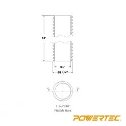 POWERTEC Dust Collection Hose with Fittings Plus 2 Reducers -Cheap POWERTEC Store powertec dust collector accessories 70175 44 1000