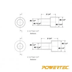 POWERTEC Dust Collection Hose with Fittings Plus 2 Reducers -Cheap POWERTEC Store powertec dust collector accessories 70175 76 1000