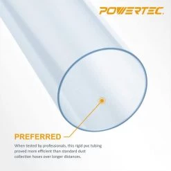 POWERTEC 2-1/2 in. x 36 in. Long Clear Pipe -Cheap POWERTEC Store powertec dust collector accessories 70176 4f 1000
