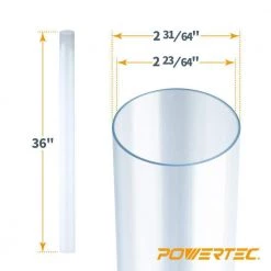 POWERTEC 2-1/2 in. x 36 in. Long Clear Pipe -Cheap POWERTEC Store powertec dust collector accessories 70176 c3 1000