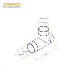 POWERTEC 2-1/2 in. T-Fitting 9 POWERTEC 2-1/2 in. T-Fitting -Cheap POWERTEC Store powertec dust collector accessories 70180 4f 1000