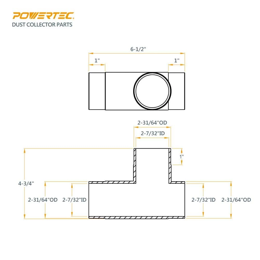 POWERTEC 2-1/2 in. T-Fitting 4 POWERTEC 2-1/2 in. T-Fitting - Image 2