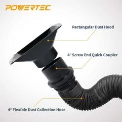 POWERTEC Dust Collection Flexible Hose Kit, 4 in. Dia 11 POWERTEC Dust Collection Flexible Hose Kit, 4 in. Dia -Cheap POWERTEC Store powertec dust collector accessories 70207 4f 1000