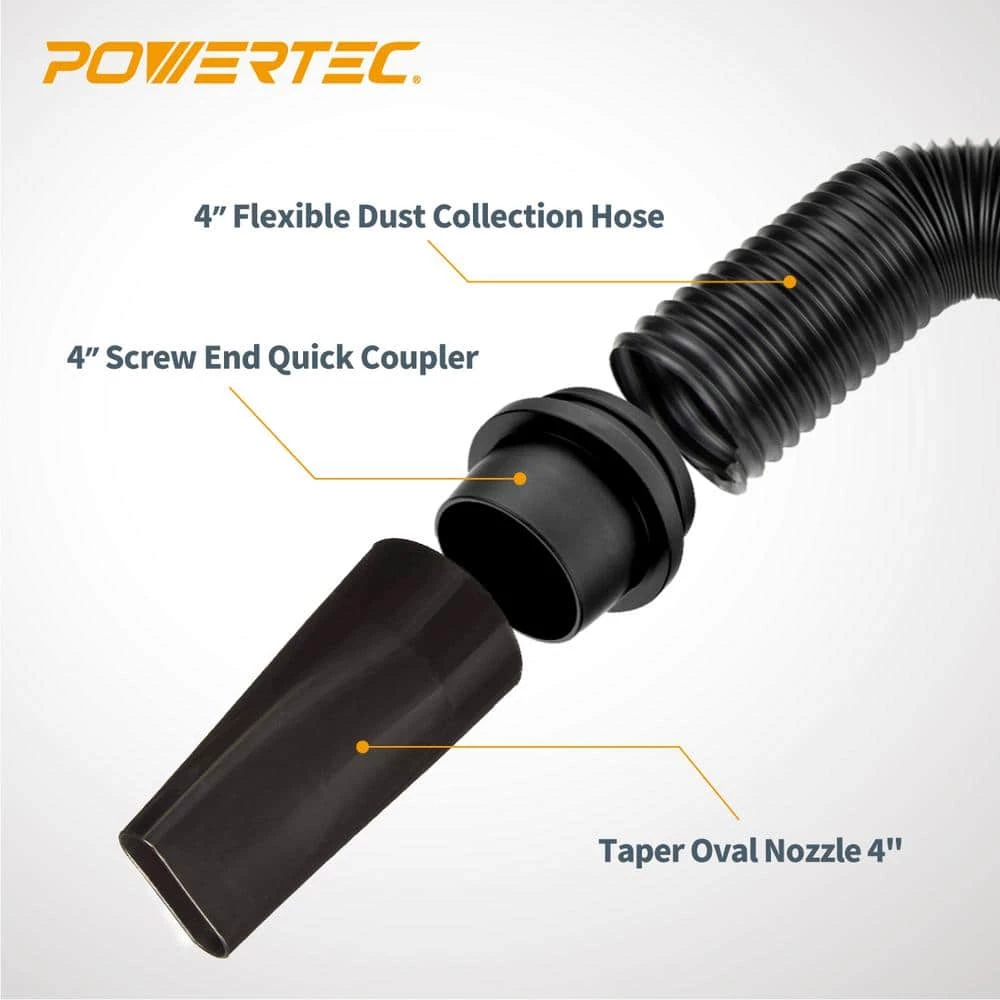 POWERTEC Dust Collection Flexible Hose Kit, 4 in. Dia 4 POWERTEC Dust Collection Flexible Hose Kit, 4 in. Dia - Image 2