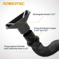 POWERTEC Dust Collection 2-1/4 in. Flexible Hose Kit, Black -Cheap POWERTEC Store powertec dust collector accessories 70208 4f 1000