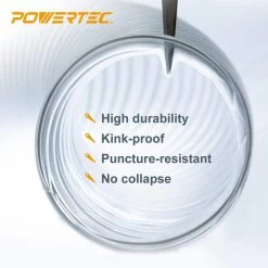 POWERTEC 2-1/2 in. x 10 ft. Clear Flexible PVC Dust Collection Hose with 2 Key Hose Clamps 16 POWERTEC 2-1/2 in. x 10 ft. Clear Flexible PVC Dust Collection Hose with 2 Key Hose Clamps -Cheap POWERTEC Store powertec dust collector accessories 70241 1f 1000
