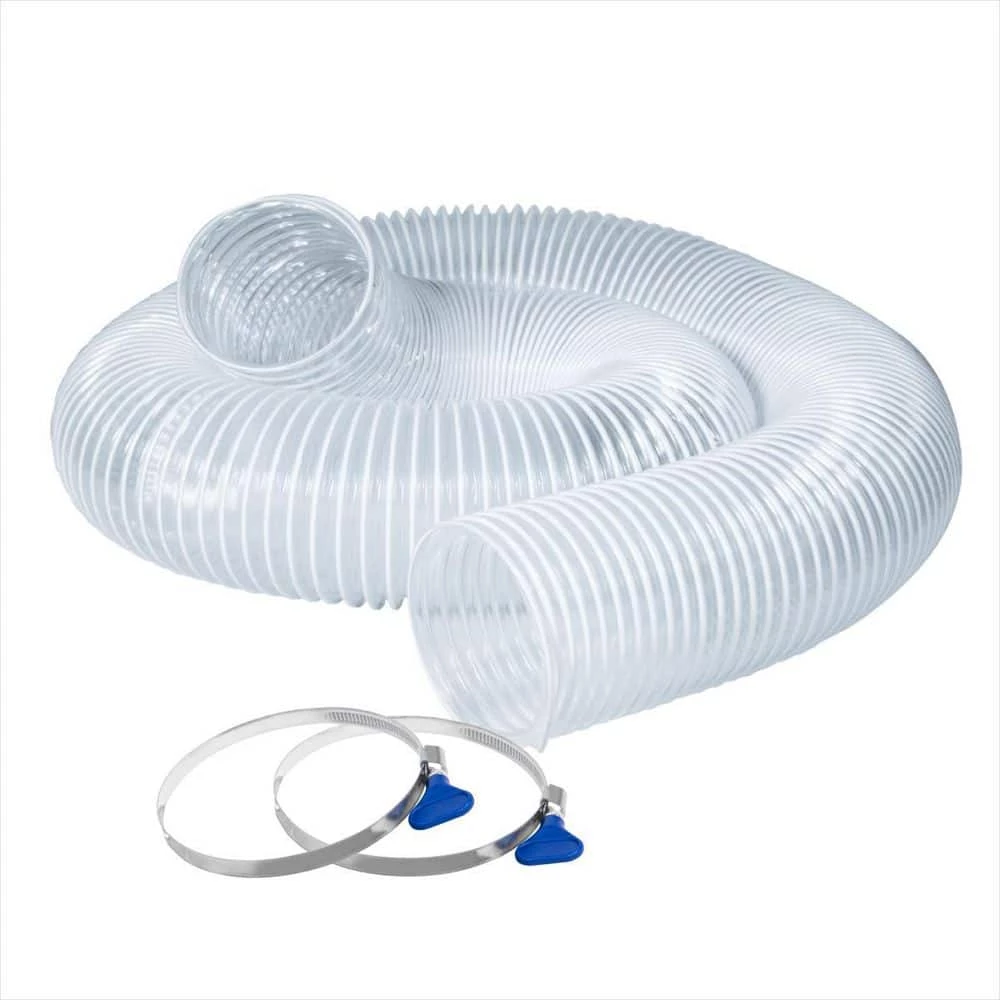 POWERTEC 2-1/2 in. x 10 ft. Clear Flexible PVC Dust Collection Hose with 2 Key Hose Clamps 3 POWERTEC 2-1/2 in. x 10 ft. Clear Flexible PVC Dust Collection Hose with 2 Key Hose Clamps