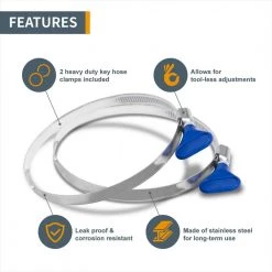 POWERTEC 2-1/2 in. x 20 ft. Flexible PVC Dust Collection Hose with 2 Key Hose Clamps, Clear Color -Cheap POWERTEC Store powertec dust collector accessories 70243 4f 1000