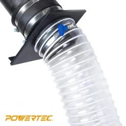 POWERTEC 4 in. x 50 ft. Flexible PVC Dust Collection Hose with 2 Key Hose Clamps, Clear Color -Cheap POWERTEC Store powertec dust collector accessories 70246 76 1000