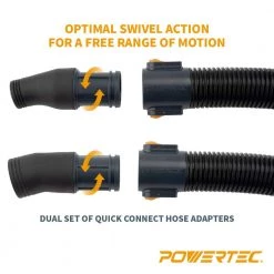 POWERTEC Universal Small Port Hose Kit with Ultra Flex EVA Hose and Fitting Adapters -Cheap POWERTEC Store powertec dust collector accessories 70257 4f 1000