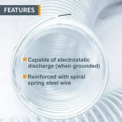 POWERTEC 5 in. x 20 ft. Clear View Heavy Duty Flexible PVC Dust Collection Hose -Cheap POWERTEC Store powertec dust collector accessories 70266 1f 1000