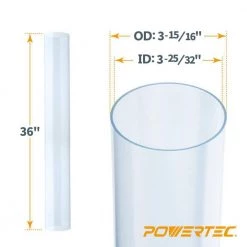 POWERTEC 4 in. x 36 in. L Clear Pipe Rigid Plastic Tubing 15 POWERTEC 4 in. x 36 in. L Clear Pipe Rigid Plastic Tubing -Cheap POWERTEC Store powertec dust collector accessories 70272 fa 1000
