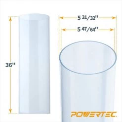 POWERTEC 6 in. x 36 in. L Clear Pipe Rigid Plastic Tubing 13 POWERTEC 6 in. x 36 in. L Clear Pipe Rigid Plastic Tubing -Cheap POWERTEC Store powertec dust collector accessories 70274 44 1000