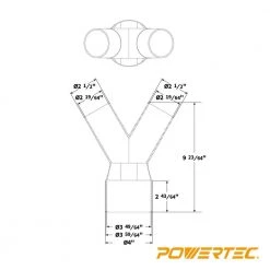 POWERTEC 4 in. to 2-1/2 in. Dust Collection Splitter Fitting 15 POWERTEC 4 in. to 2-1/2 in. Dust Collection Splitter Fitting -Cheap POWERTEC Store powertec dust collector accessories 70276 76 1000