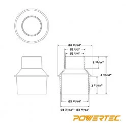 POWERTEC 4 in. to 2-1/2 in. Tapered Adapter Dust Collection Reducer Fitting -Cheap POWERTEC Store powertec dust collector accessories 70291 1f 1000