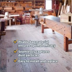 POWERTEC Fleece Bag for DeWalt DWV012 Dust Extractors (5-Pack) -Cheap POWERTEC Store powertec dust collector accessories 75029 44 1000