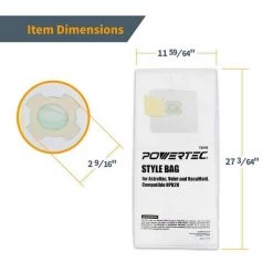 POWERTEC HEPA Filtered Vacuum Bag Replacement HPB2H Style Bags Fits AstroVac Valet and VacuMaid Model (9-Pack) -Cheap POWERTEC Store powertec dust collector accessories 75046 p3 4f 1000