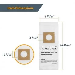 POWERTEC High Efficiency Filter Bag Replacement for Hoover Vacuum Style Y/Z 2 Ply Allergen Vacuum Filter Bag (10-Pack) -Cheap POWERTEC Store powertec dust collector accessories 75057 4f 1000