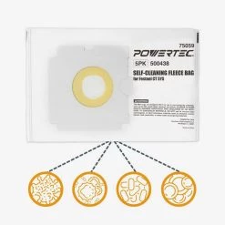 POWERTEC Self-Cleaning Fleece Bag Replacement for Festool CT SYS (5-Pack) -Cheap POWERTEC Store powertec dust collector accessories 75059 1f 1000