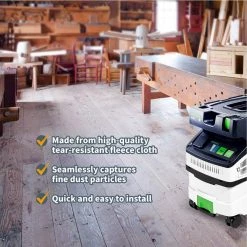 POWERTEC Self-Cleaning Fleece Bag Replacement for Festool CT SYS (5-Pack) -Cheap POWERTEC Store powertec dust collector accessories 75059 fa 1000