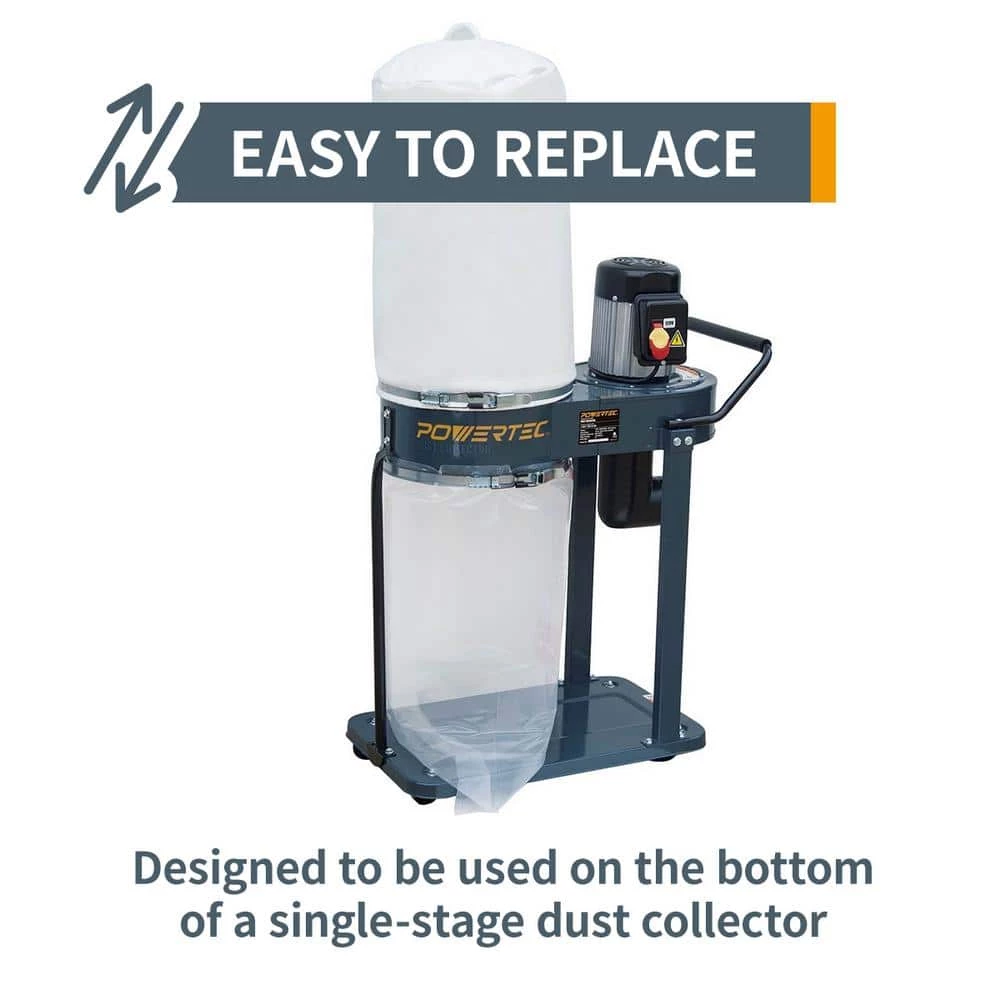 POWERTEC 20 in. Dia x 43 in. Clear Plastic Dust Collection Bag (5-Pack) 7 POWERTEC 20 in. Dia x 43 in. Clear Plastic Dust Collection Bag (5-Pack) - Image 5