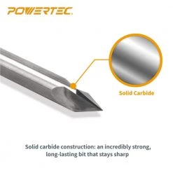POWERTEC 60-Degree 1/4 in. Dia and 7/32 in. Cutting Point Length V-Groove Solid Carbide Router Bit 11 POWERTEC 60-Degree 1/4 in. Dia and 7/32 in. Cutting Point Length V-Groove Solid Carbide Router Bit -Cheap POWERTEC Store powertec edge router bits 73005 1f 1000