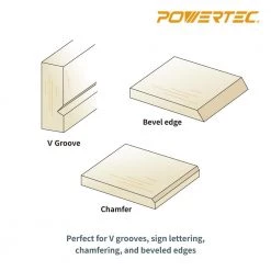 POWERTEC 60-Degree 1/4 in. Dia and 7/32 in. Cutting Point Length V-Groove Solid Carbide Router Bit 12 POWERTEC 60-Degree 1/4 in. Dia and 7/32 in. Cutting Point Length V-Groove Solid Carbide Router Bit -Cheap POWERTEC Store powertec edge router bits 73005 44 1000