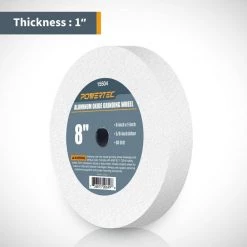 POWERTEC 8 in. x 1 in. x 5/8 in. 60 Grit White Aluminum Oxide Grinding Wheel -Cheap POWERTEC Store powertec grinding wheels cut off wheels 15504 c3 1000