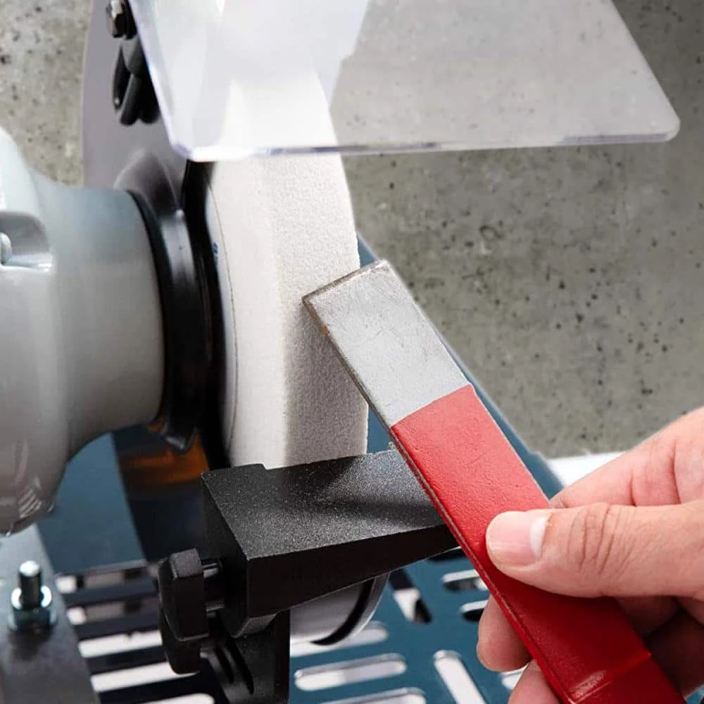 POWERTEC 8 in. x 1 in. x 5/8 in. 120 Grit White Aluminum Oxide Grinding Wheel 7 POWERTEC 8 in. x 1 in. x 5/8 in. 120 Grit White Aluminum Oxide Grinding Wheel - Image 5