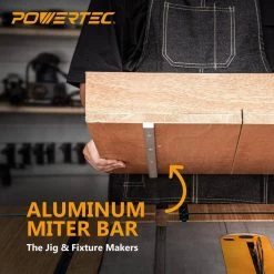 POWERTEC 30 in. Miter Gauge Jig and Fixture Bar for Woodworking, router table and band saw, for 3/4 in. x 3/8 in. Miter Slot -Cheap POWERTEC Store powertec jigs 71144 4f 1000