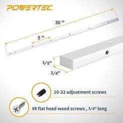 POWERTEC 30 in. Miter Gauge Jig and Fixture Bar for Woodworking, router table and band saw, for 3/4 in. x 3/8 in. Miter Slot -Cheap POWERTEC Store powertec jigs 71144 c3 1000