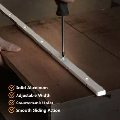 POWERTEC 30 in. Miter Gauge Jig and Fixture Bar for Woodworking, router table and band saw, for 3/4 in. x 3/8 in. Miter Slot -Cheap POWERTEC Store powertec jigs 71144 fa 1000