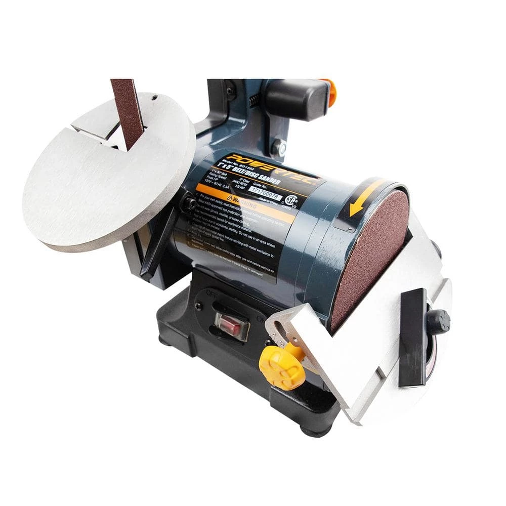 POWERTEC 1 in. x 30 in. Belt Sander with 5 in. Sanding Disc, Belt Disc Sander for Woodworking 7 POWERTEC 1 in. x 30 in. Belt Sander with 5 in. Sanding Disc, Belt Disc Sander for Woodworking - Image 5