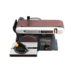POWERTEC 4 in. x 36 in. Belt Sander with 6 in. Sanding Disc, Belt Disc Sander for Woodworking
