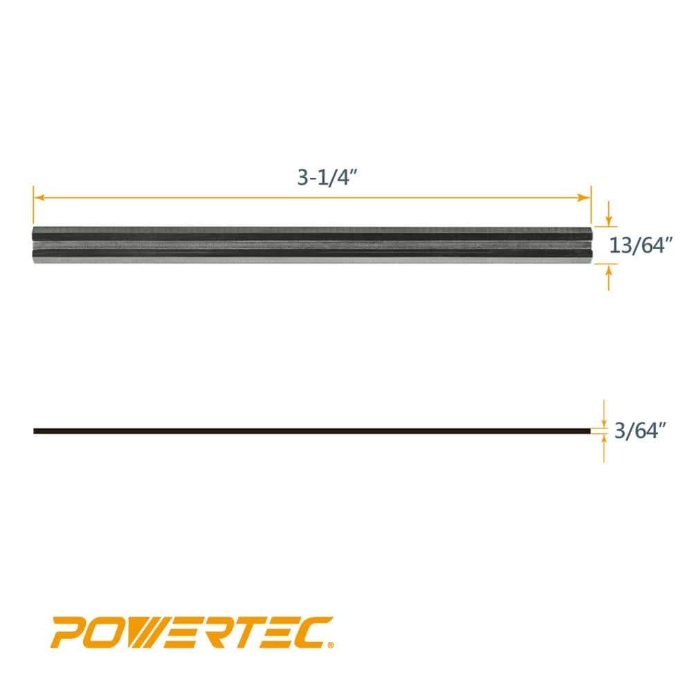 POWERTEC 3-1/4 in. High-Speed Steel Planer Blades for Ryobi ZRHPL50K 51K (Set of 2) 5 POWERTEC 3-1/4 in. High-Speed Steel Planer Blades for Ryobi ZRHPL50K 51K (Set of 2) - Image 3