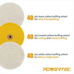 POWERTEC 6 in. Bench Grinder Buffing Wheel Kit with 3-piecs Polishing Compound Set 11 POWERTEC 6 in. Bench Grinder Buffing Wheel Kit with 3-piecs Polishing Compound Set -Cheap POWERTEC Store powertec polishing wheels 71631 4f 1000